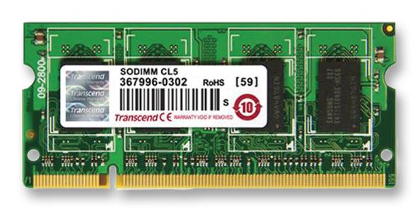TS128MSQ64V8U MEMORY, 1GB, SODIMM, DDR2, 800MHZ TRANSCEND