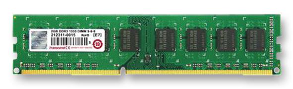 TS1GLK64V3H MEMORY, 8GB, DIMM, DDR3, 1333MHZ TRANSCEND