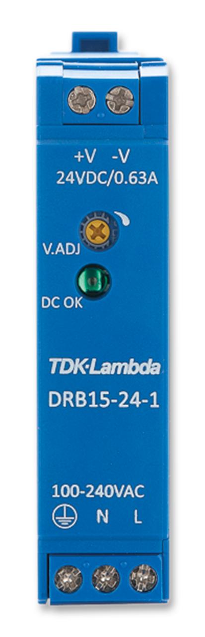 DRB-15-24-1 POWER SUPPLY, 15W, 24V, 0.63A TDK-LAMBDA