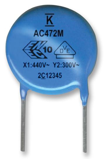 C921U222MZWDBA7317 CAP, 2200PF, 400VAC, 20%, Y5U KEMET