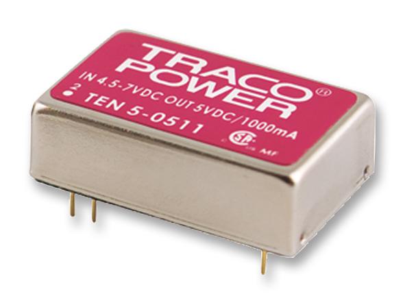 TEN 5-1213 DC-DC CONVERTER, 15V, 0.4A, DIP TRACO POWER