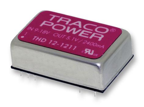 THD 12-1222 DC-DC CONVERTER, 2 O/P, 12W, DIP TRACO POWER