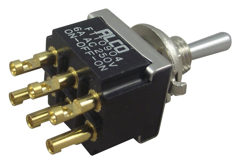 4-6437630-6 TOGGLE SWITCH, DPDT, 6A, 250VAC, PANEL ALCOSWITCH - TE CONNECTIVITY