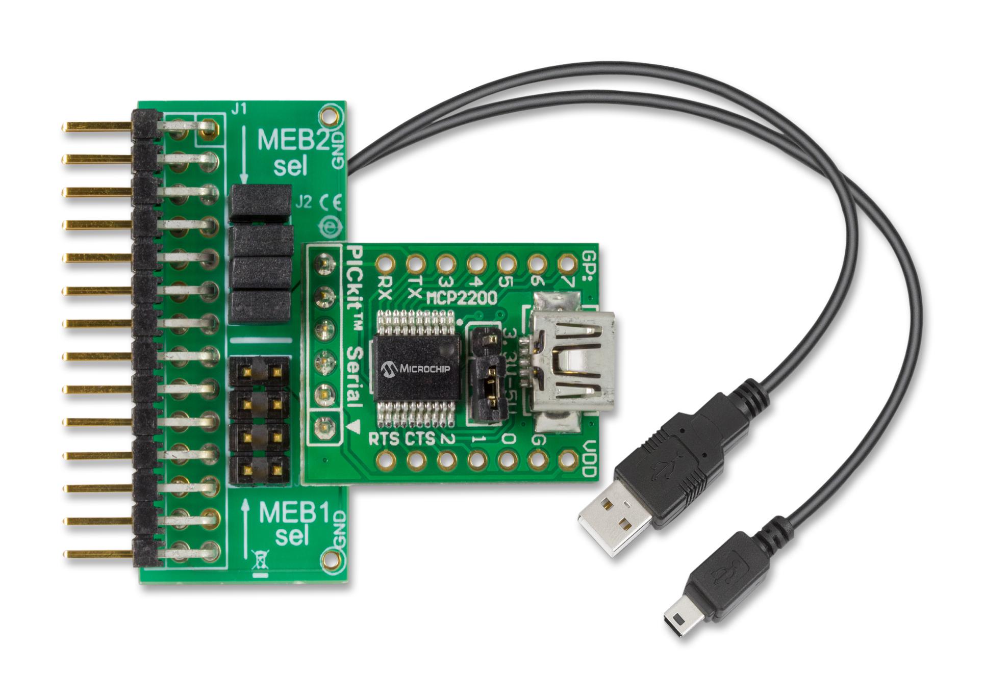 AC320101 UART-USB ADAPTOR BRD, MCP2200 MEB/MEB II MICROCHIP