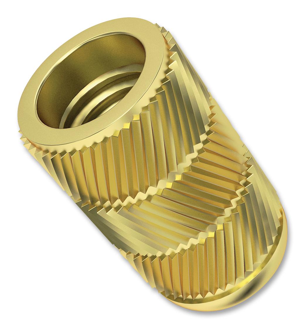 M5-UHBRFLSF BRASS INSERT, UNHEADED, M5, PK100 TR FASTENINGS