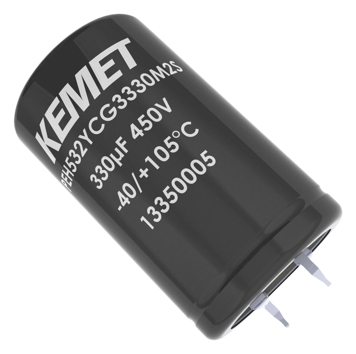 PEH532YBC3120M2 CAP, 120µF, 450V, ALU ELEC, SNAP-IN KEMET