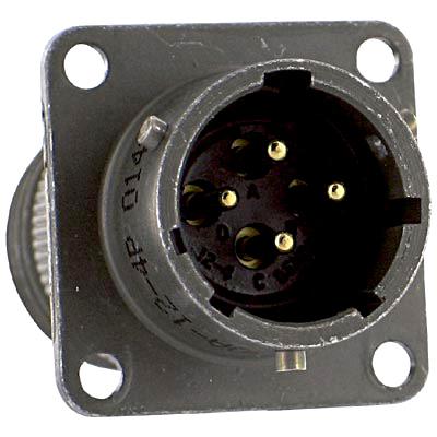 PT00W8-4P CIRCULAR CONNECTOR, RCPT, 8-4, FLANGE AMPHENOL