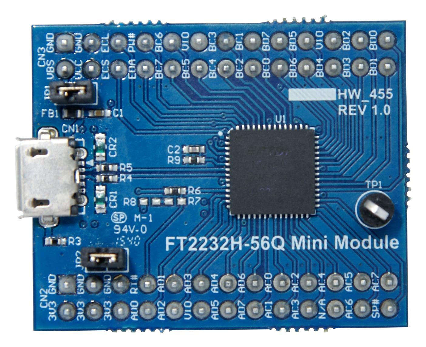 FT2232H-56Q MINI MDL EVALUATION BOARD, USB-FIFO/SERIAL FTDI