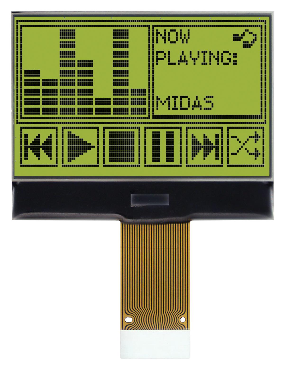 MCCOG128064B12W-SPR DISPLAY, LCD GRAPHIC, 128X64, STN MIDAS