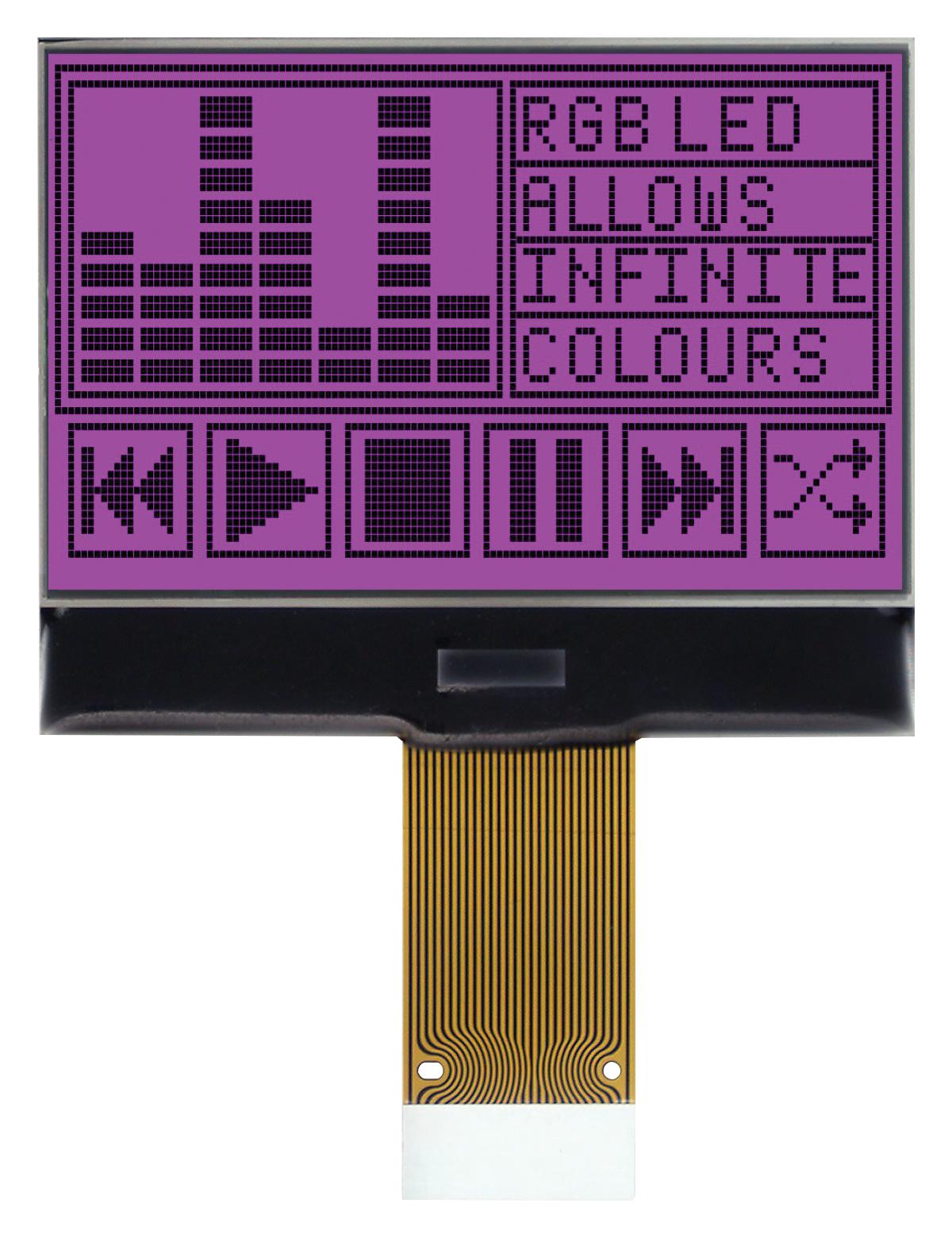 MCCOG128064B12W-FPTLRGB DISPLAY, LCD GRAPHIC, 128X64, FSTN MIDAS