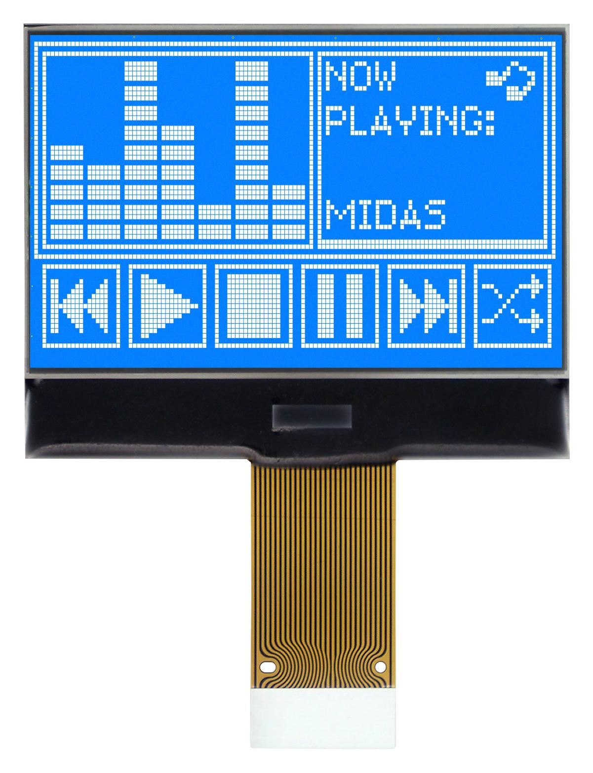 MCCOG128064B12W-BNMLW DISPLAY, LCD GRAPHIC, 128X64, STN MIDAS