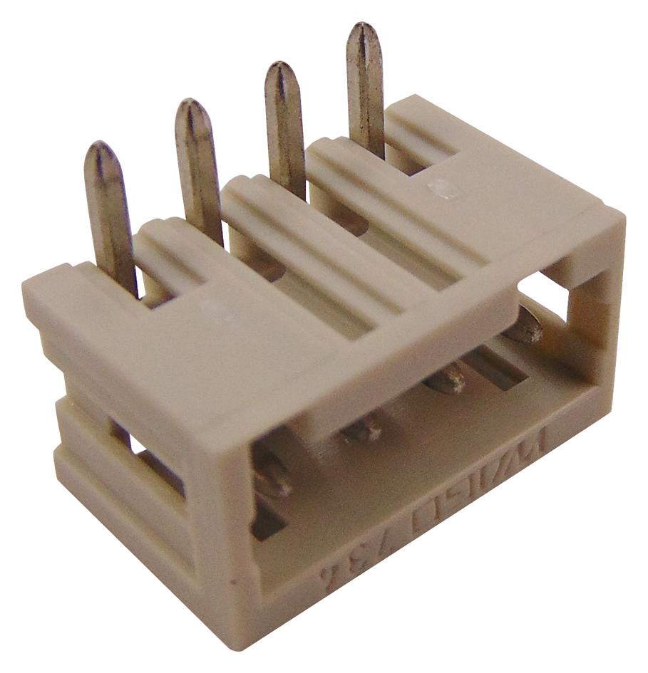 734-164 TERMINAL BLOCK, R/A, HEADER, 4POS, TH WAGO