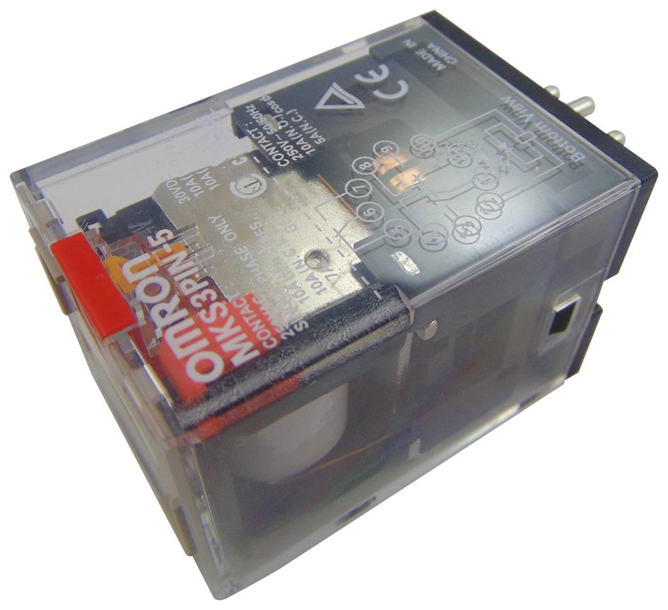 MKS3PIN-5 AC24 BY OMZ POWER RELAY, 3PDT, 10A, 250VAC, SOCKET OMRON