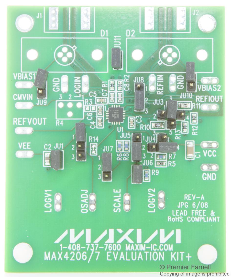 MAX4206EVKIT+ EVAL BOARD, LOGARITHMIC AMPLIFIER MAXIM INTEGRATED / ANALOG DEVICES