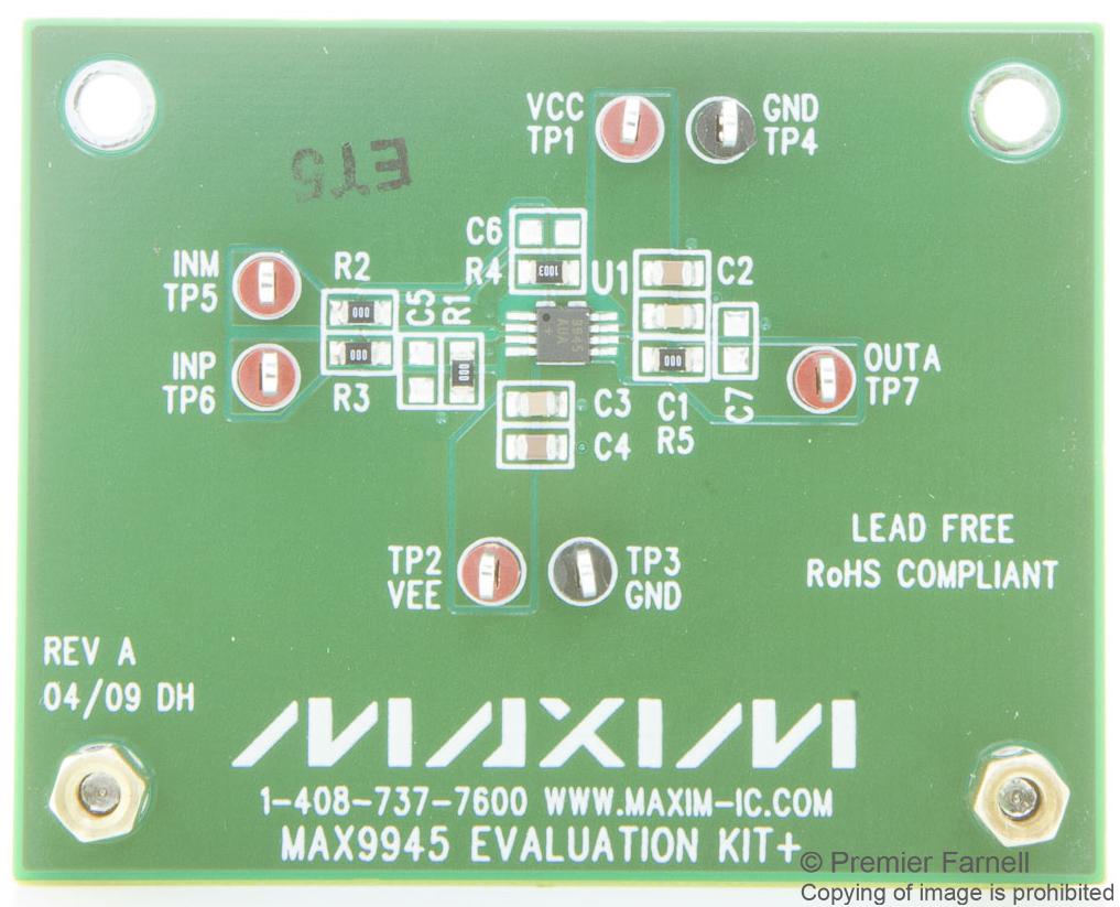 MAX9945EVKIT+ EVAL BOARD, OPERATIONAL AMPLIFIER MAXIM INTEGRATED / ANALOG DEVICES
