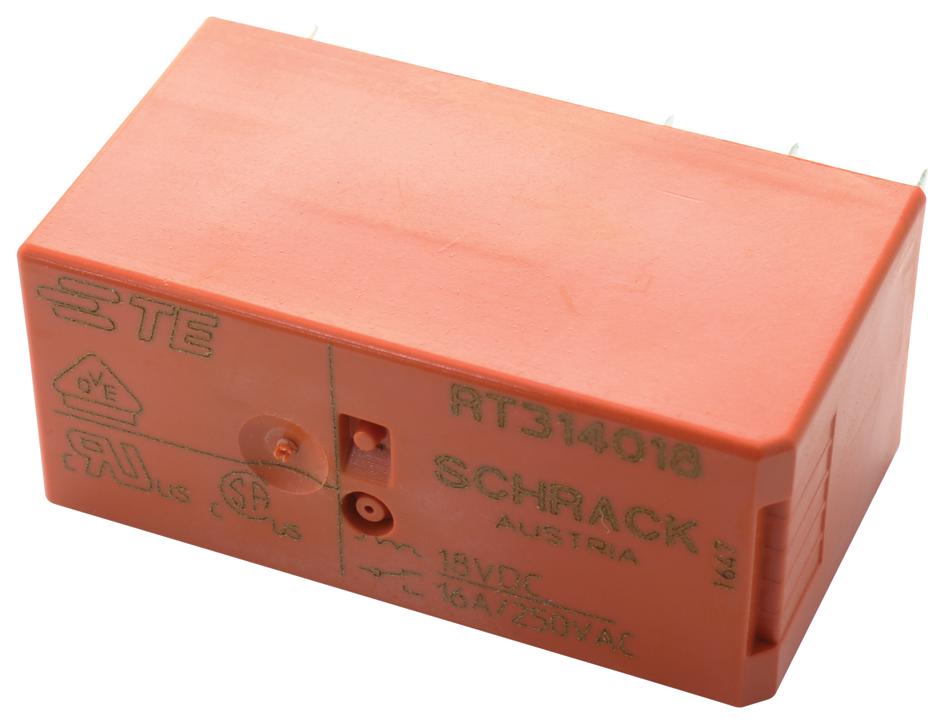 RT314018. POWER RELAY, SPDT, 16A, 250VAC, TH SCHRACK - TE CONNECTIVITY