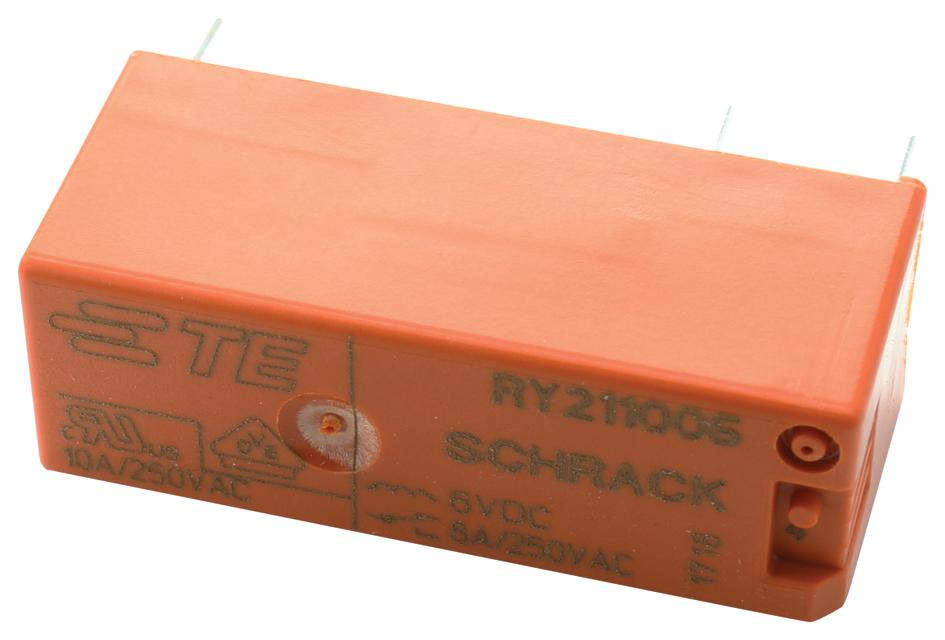 RY211006 POWER RELAY, SPDT, 8A, 250VAC, TH SCHRACK - TE CONNECTIVITY