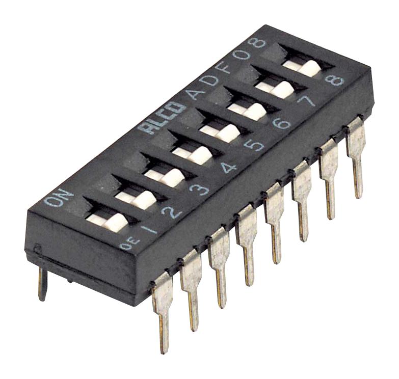 ADF06STTR04 DIP SWITCH, 6POS, SPST, SLIDE, SMD ALCOSWITCH - TE CONNECTIVITY