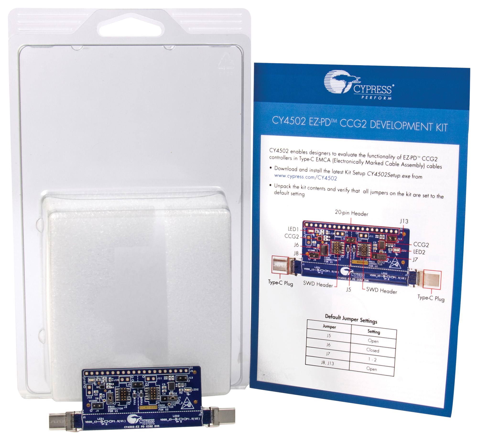CY4502 DEV BOARD, USB POWER DELIVERY CONTROLLER CYPRESS - INFINEON TECHNOLOGIES