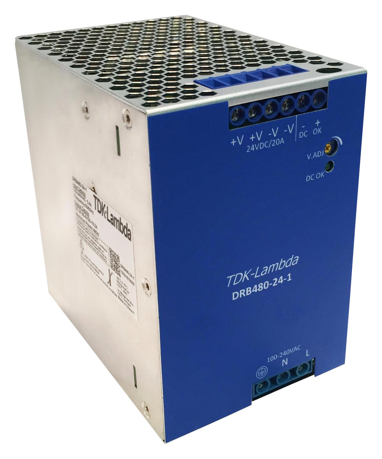 DRB-480-24-1 POWER SUPPLY, AC-DC, 24V, 20A TDK-LAMBDA