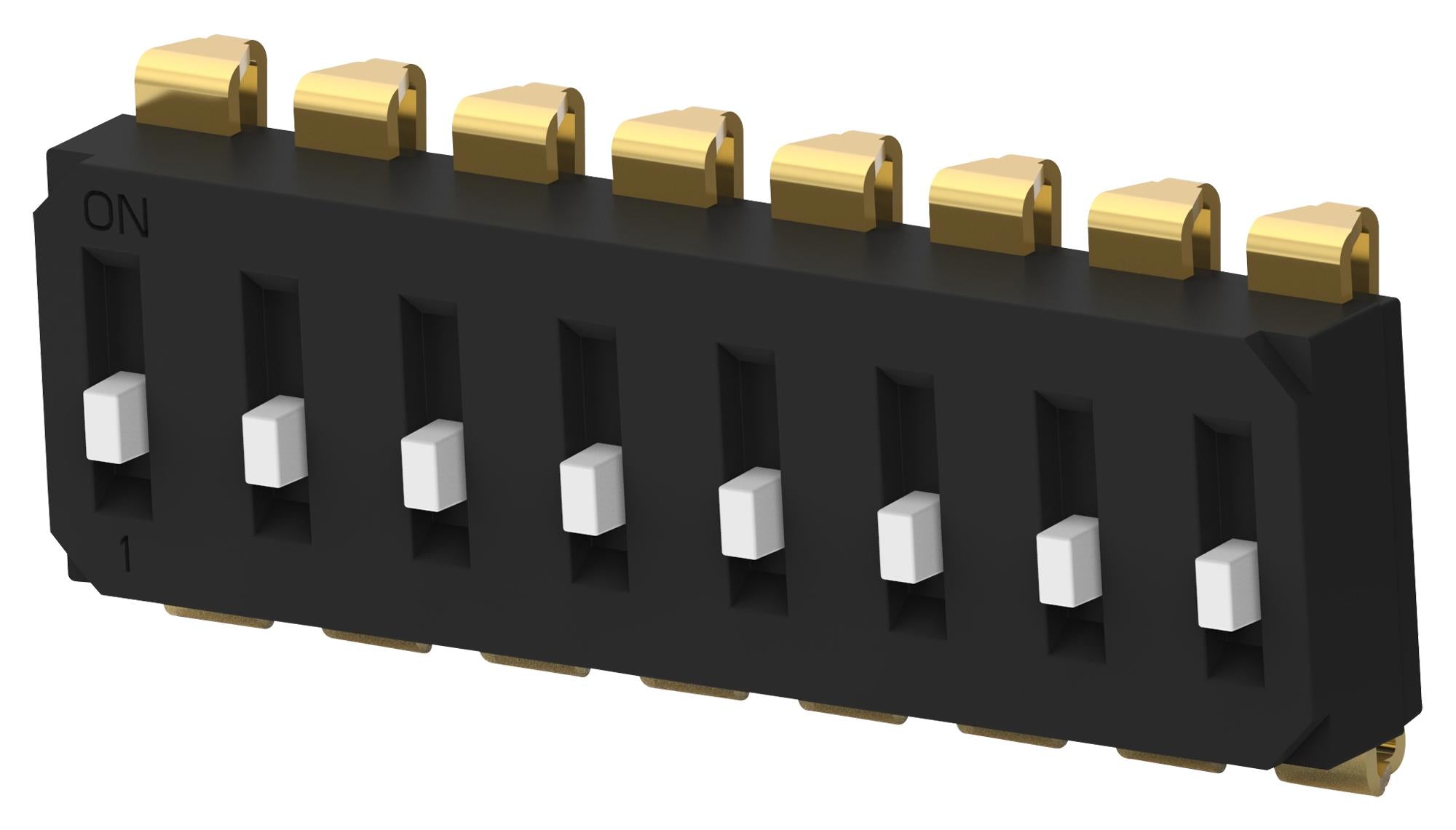 EDS08SNNNTR04Q DIP SWITCH, 8POS, SPST, SLIDE, SMD ALCOSWITCH - TE CONNECTIVITY