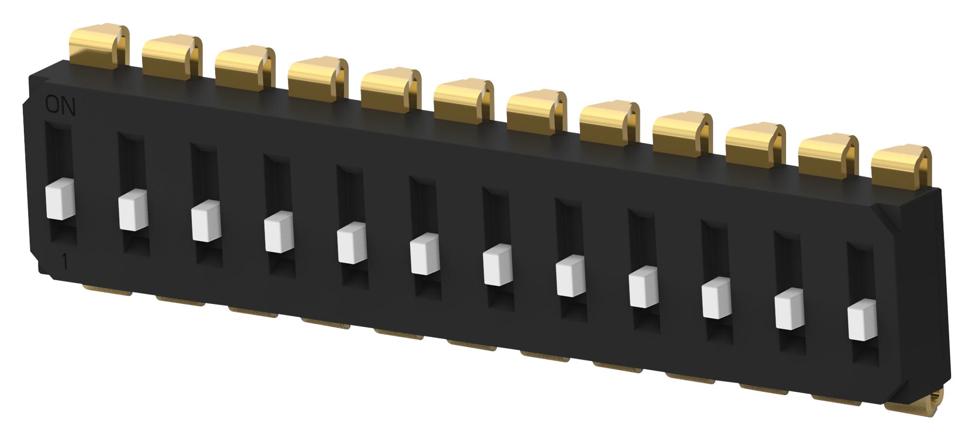 EDS12SNNNTU04Q DIP SWITCH, 12POS, SPST, SLIDE, SMD ALCOSWITCH - TE CONNECTIVITY