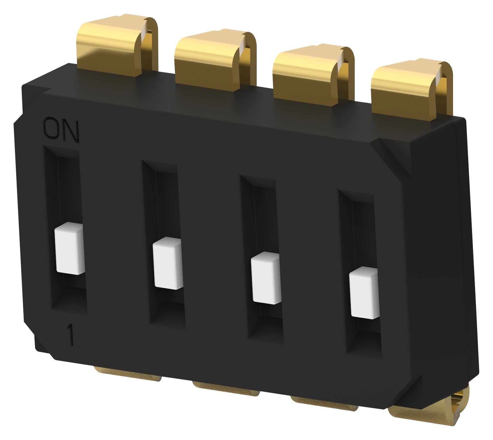 EDS04SNRNTU04Q DIP SWITCH, 4POS, SPST, SLIDE, SMD ALCOSWITCH - TE CONNECTIVITY
