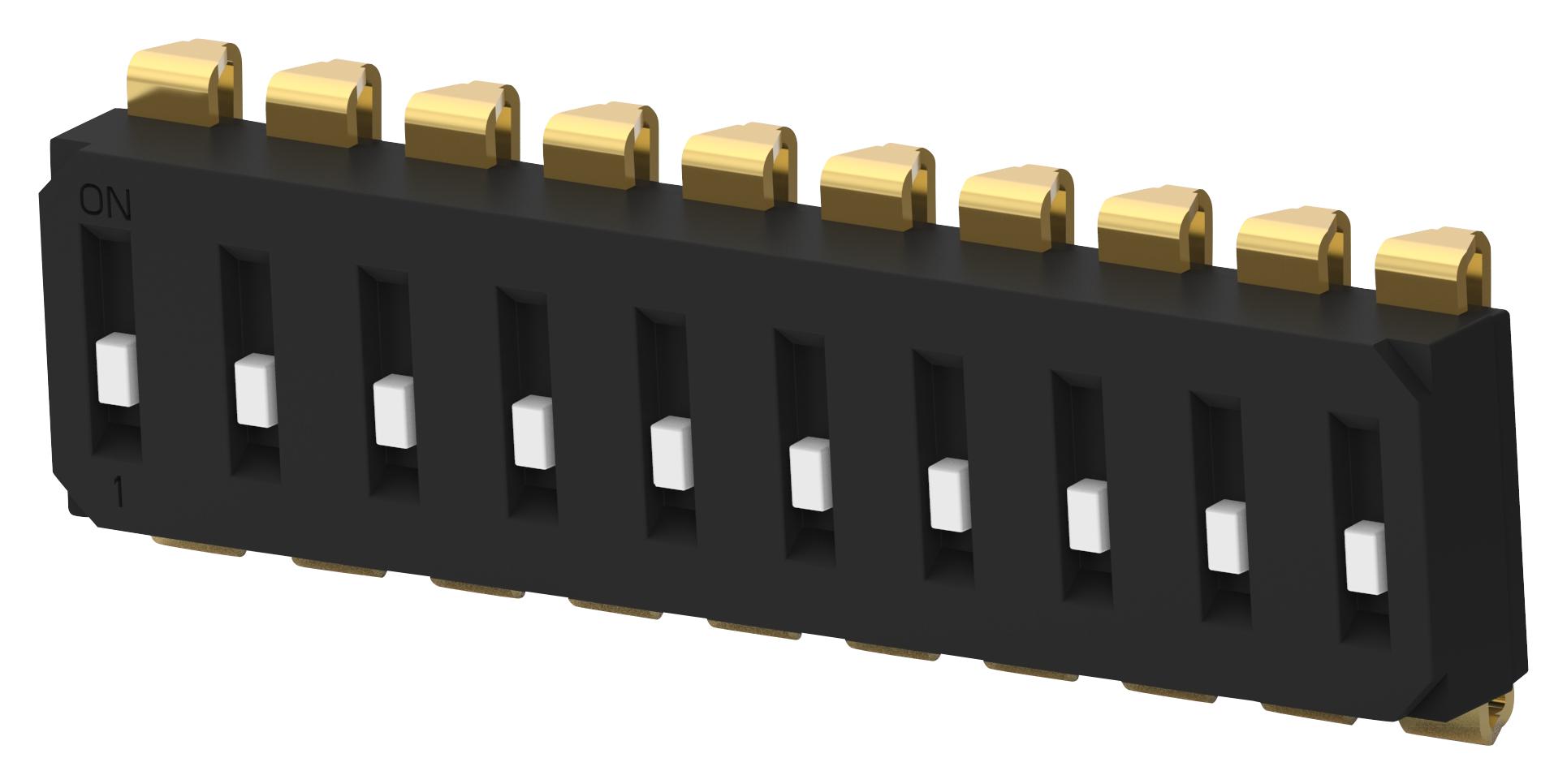 EDS10SNRSTR04Q DIP SWITCH, 10POS, SPST, SLIDE, SMD ALCOSWITCH - TE CONNECTIVITY