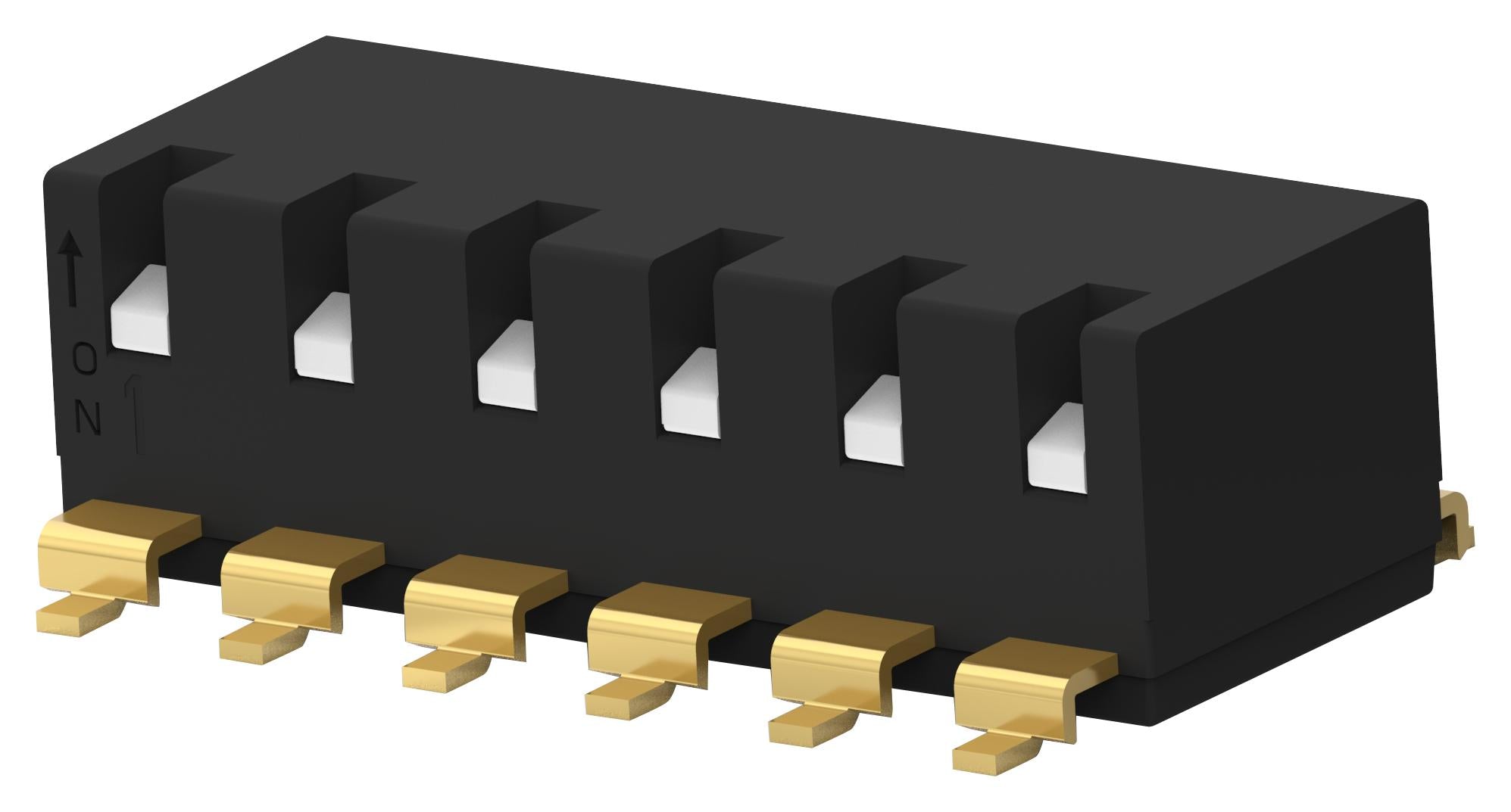 EDSP06SGRFNTR04 DIP SWITCH, 6POS, SPST, PIANO KEY, SMD ALCOSWITCH - TE CONNECTIVITY