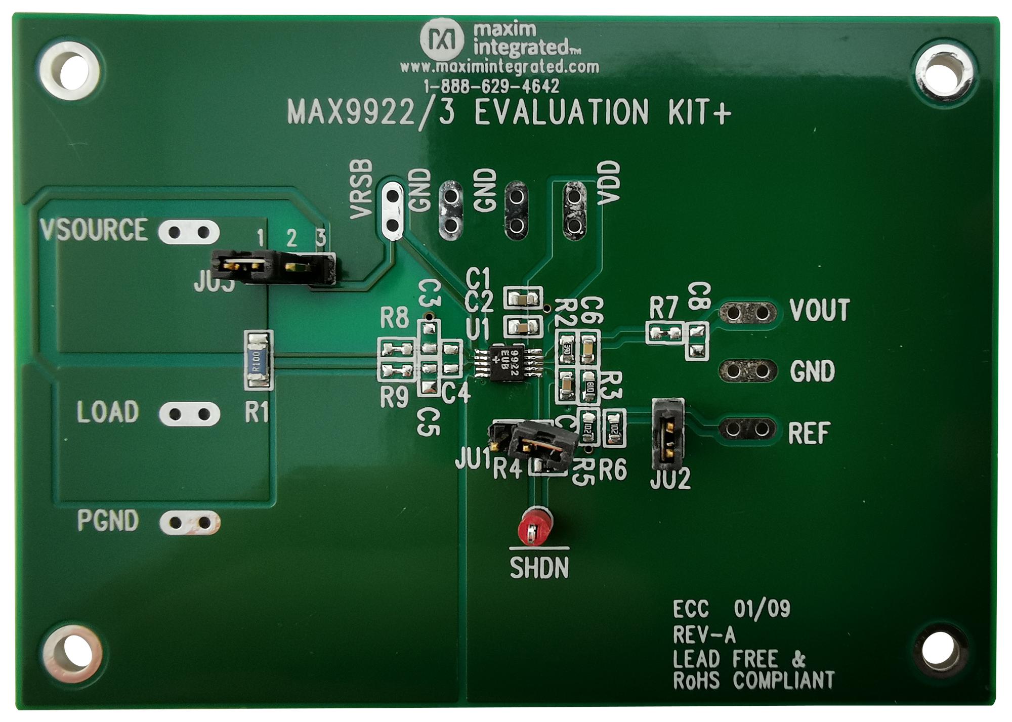 MAX9922EVKIT+ EVAL BOARD, CURRENT SENSE AMPLIFIER MAXIM INTEGRATED / ANALOG DEVICES
