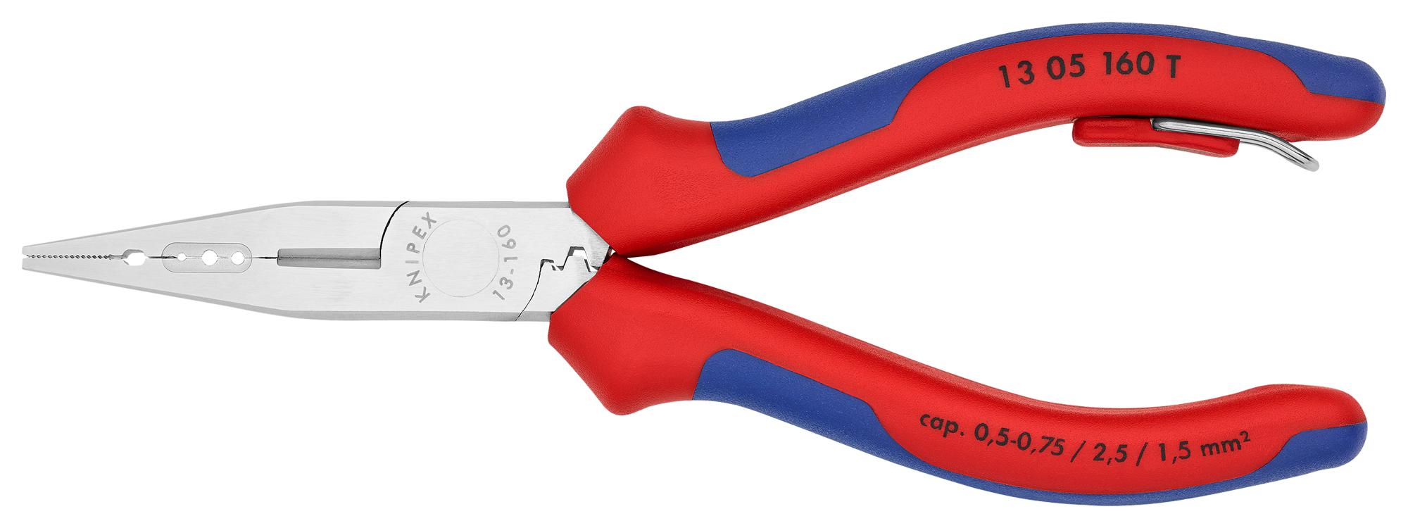 13 05 160 T ELECTRICIAN PLIER, 160MM, 0.5-2.5MM2 KNIPEX
