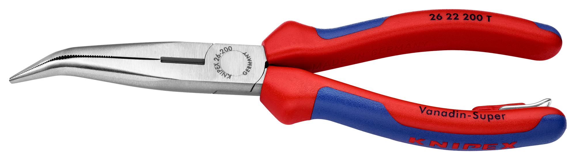 26 22 200 T SNIPE NOSE PLIER, CURVED, 200MM KNIPEX