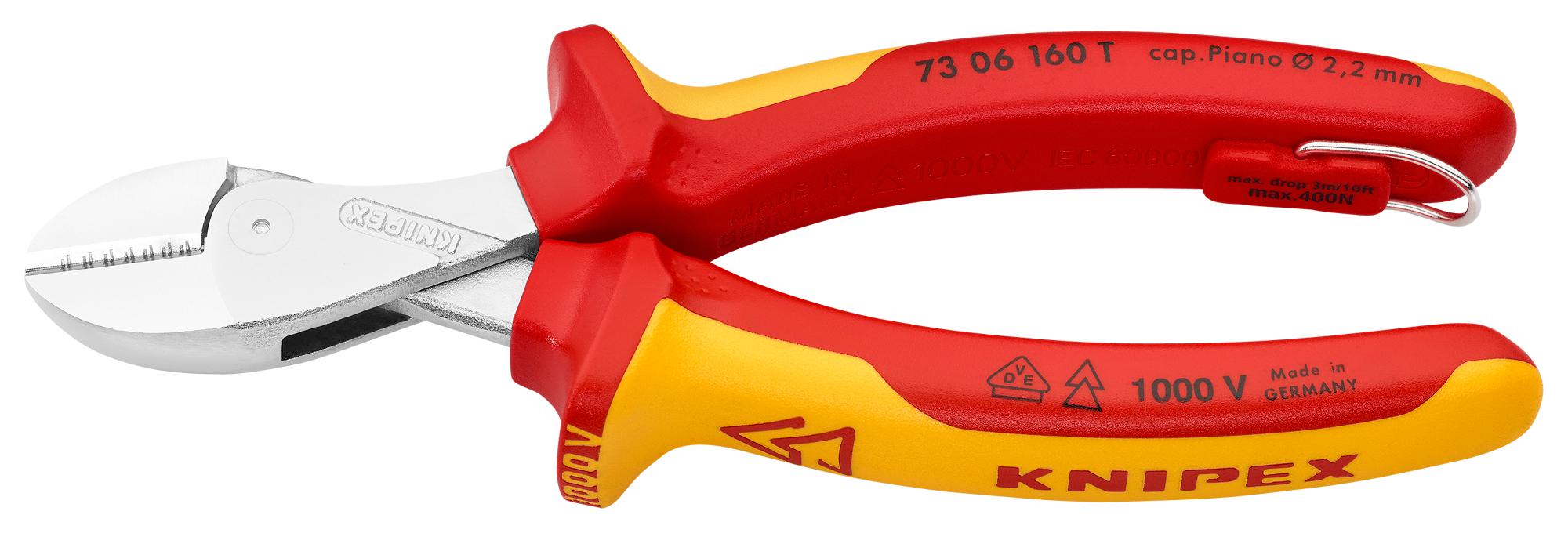 73 06 160 T WIRE CUTTER, DIAGONAL, 12MM, 160MM KNIPEX