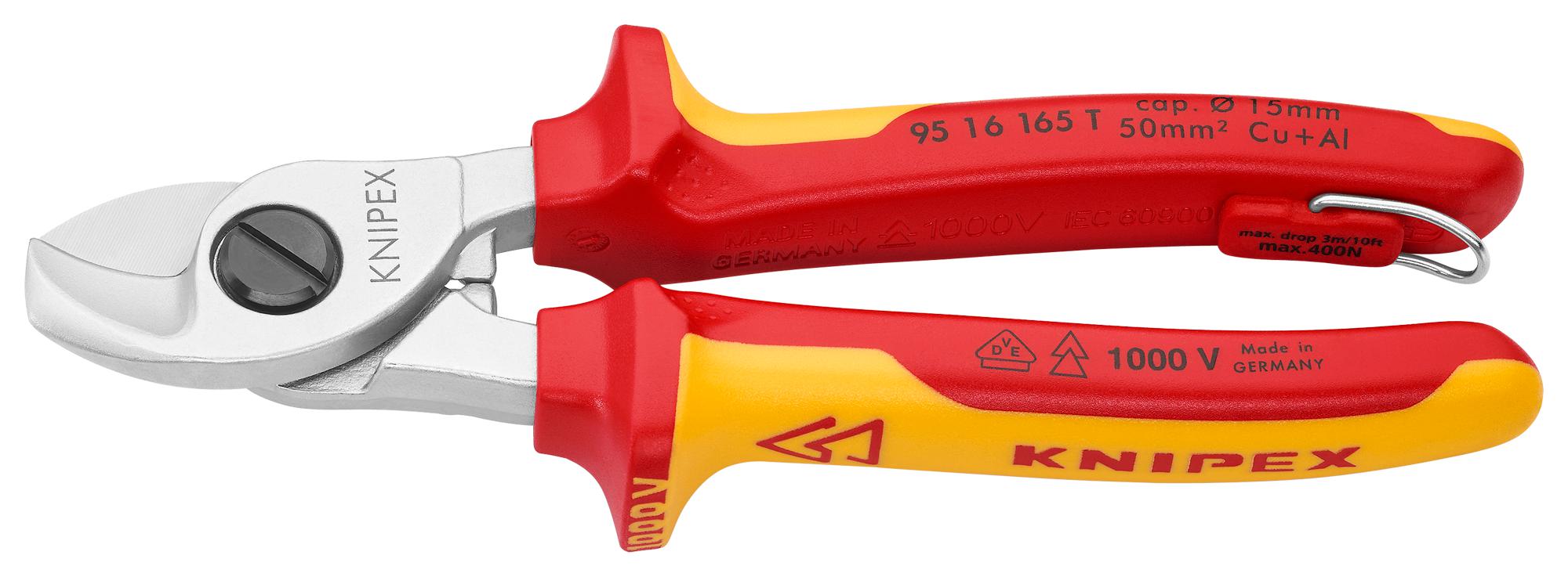 95 16 165 T CABLE CUTTER, 15MM, 165MM KNIPEX