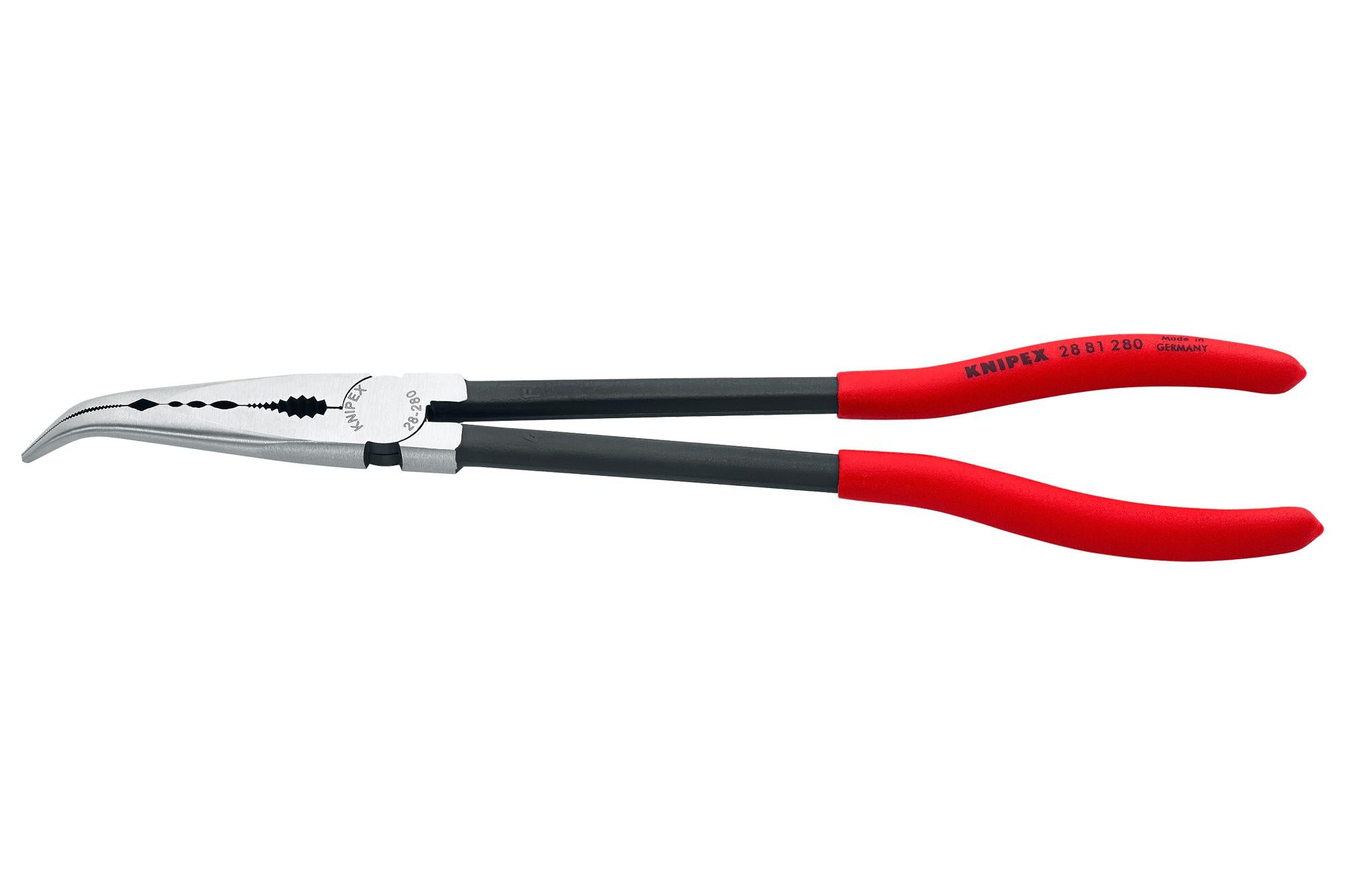 28 81 280 NEEDLE NOSE PLIER, CURVED, 280MM KNIPEX