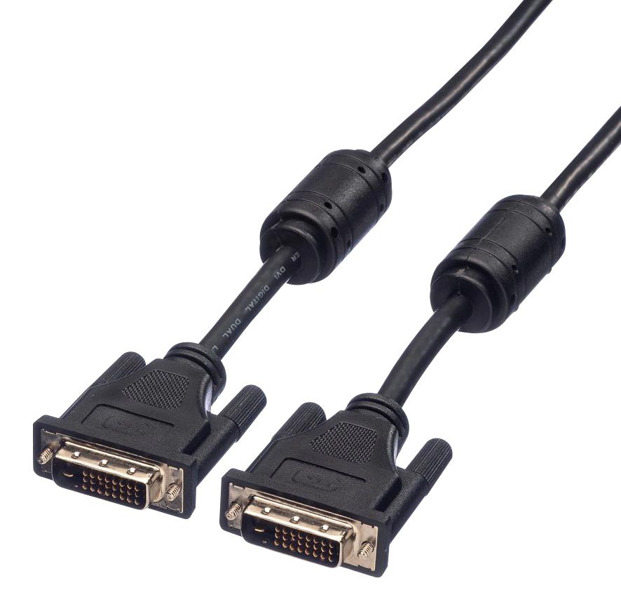 11.04.5535 AUDIO CABLE, DVI-D PLUG, 3M, BLACK ROLINE