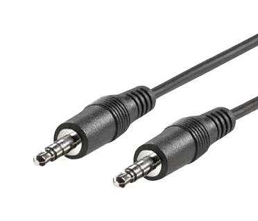 11.09.4502 AUDIO CABLE, 3.5MM STEREO PLUG, 2M, BLK ROLINE