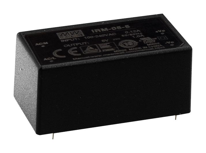IRM-05-5 POWER SUPPLY, AC-DC, 5V, 1A MEAN WELL