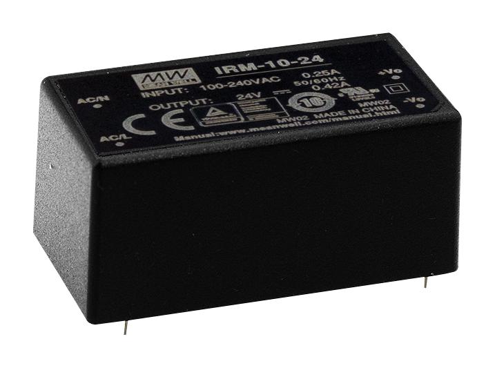 IRM-10-12 POWER SUPPLY, AC-DC, 12V, 0.85A MEAN WELL