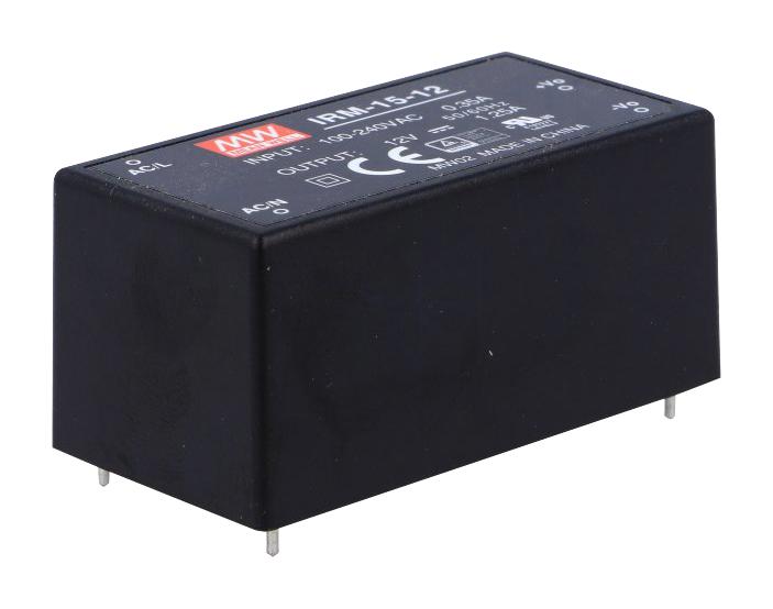 IRM-15-12 POWER SUPPLY, AC-DC, 12V, 1.25A MEAN WELL
