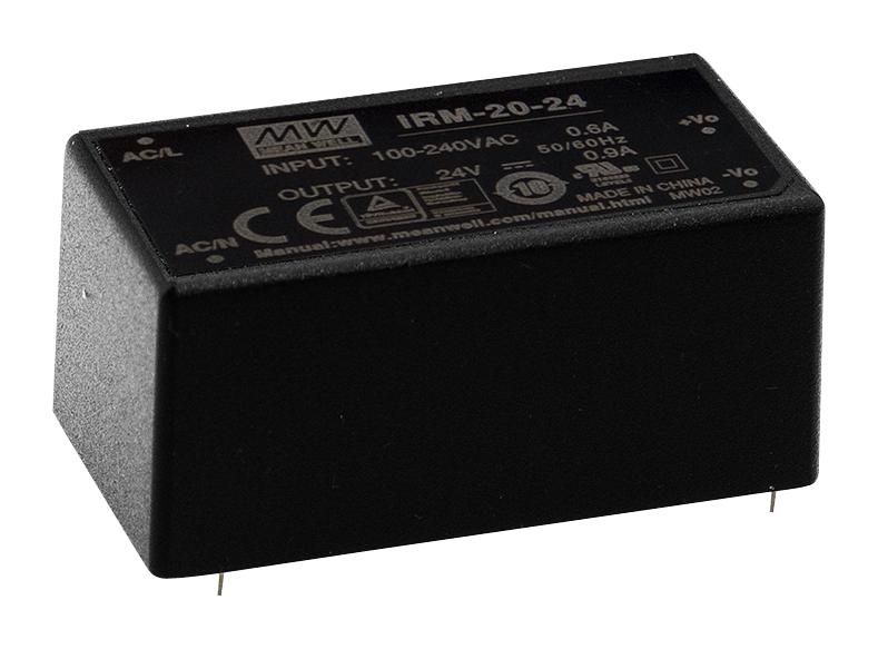 IRM-20-12 POWER SUPPLY, AC-DC, 12V, 1.8A MEAN WELL