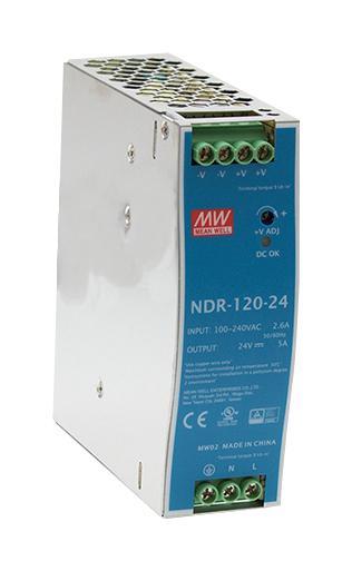 NDR-120-48 POWER SUPPLY, AC-DC, 48V, 2.5A MEAN WELL