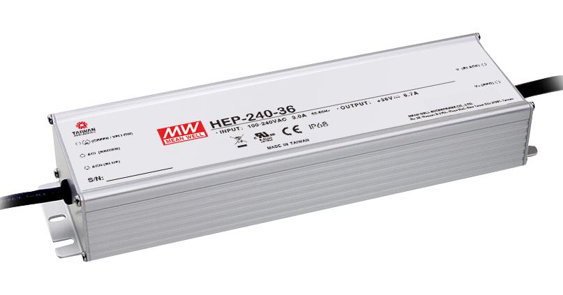 HEP-240-12A POWER SUPPLY, AC-DC, 12V, 16A MEAN WELL