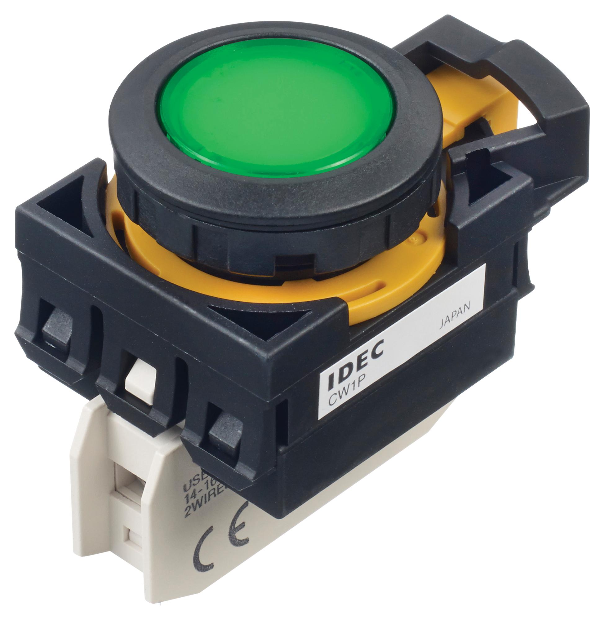 CW1P-1EQ4G PILOT LIGHT, GREEN, 22MM, 24VAC/VDC IDEC