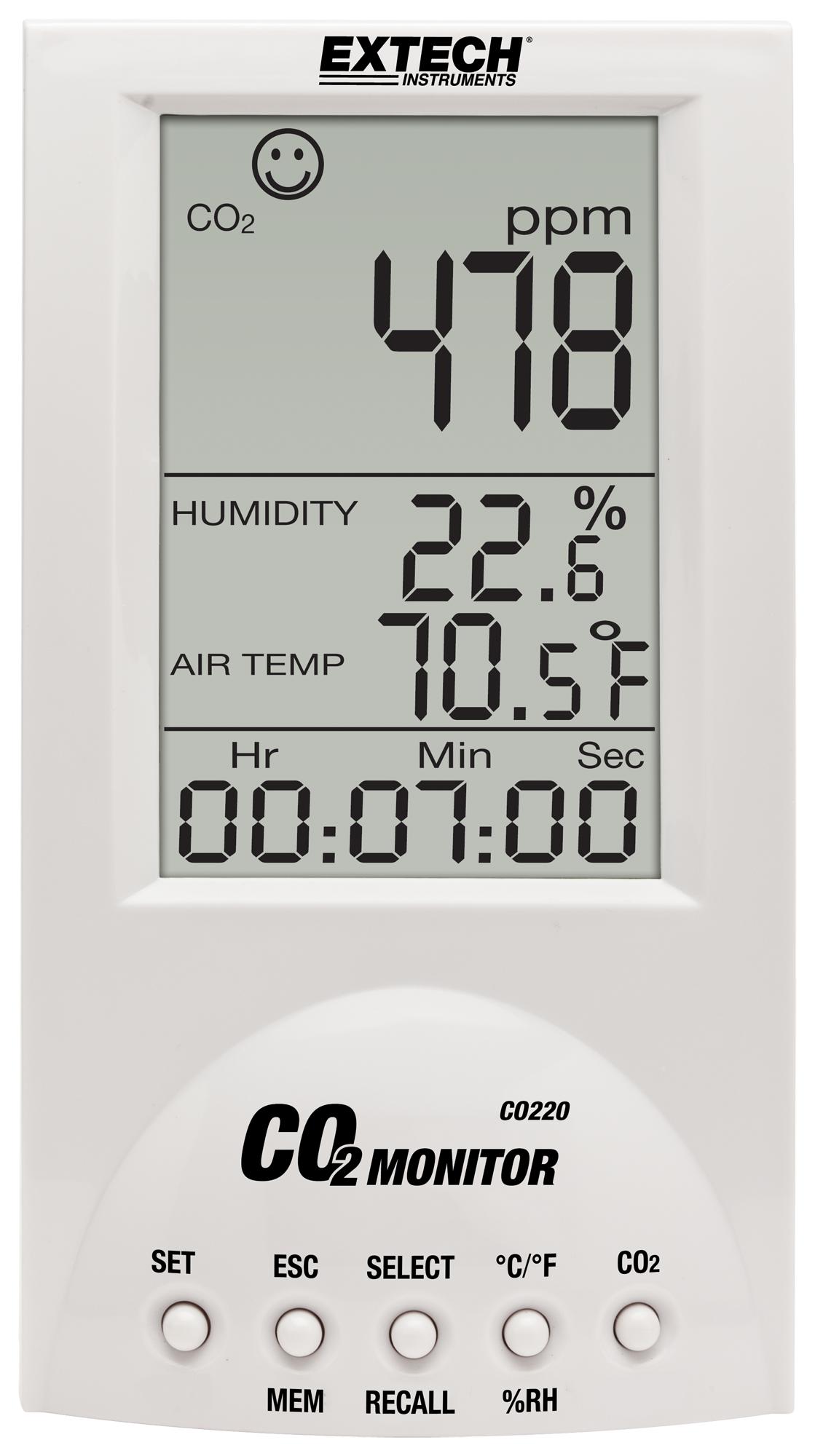 CO220 AIR QUALITY CO2 MONITOR, 0 TO 9999PPM EXTECH INSTRUMENTS