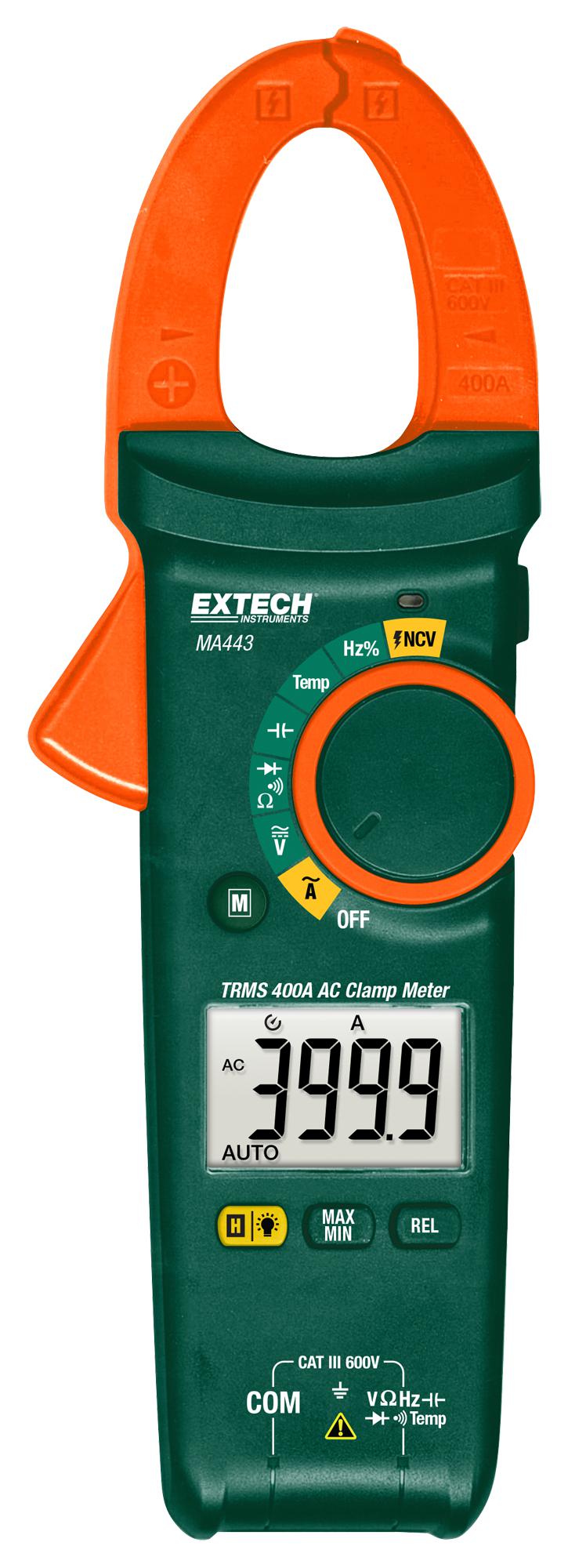 MA443 CLAMP METER W/NCV, TRUE RMS, 400A, 30MM EXTECH INSTRUMENTS