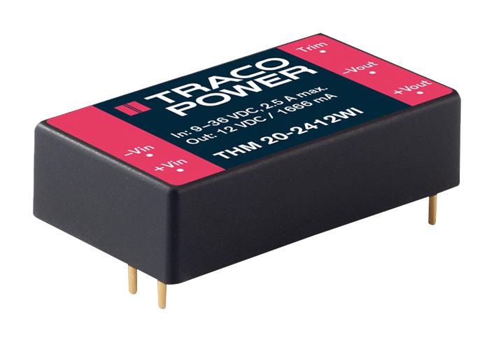 THM 20-4821WI DC-DC CONVERTER, MEDICAL, 2 O/P, 20W TRACO POWER