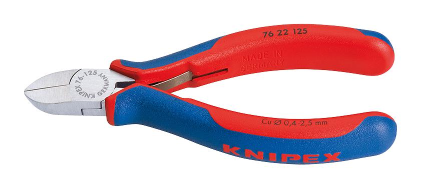 76 22 125 WIRE CUTTER, DIAGONAL, 2.5MM, 125MM KNIPEX