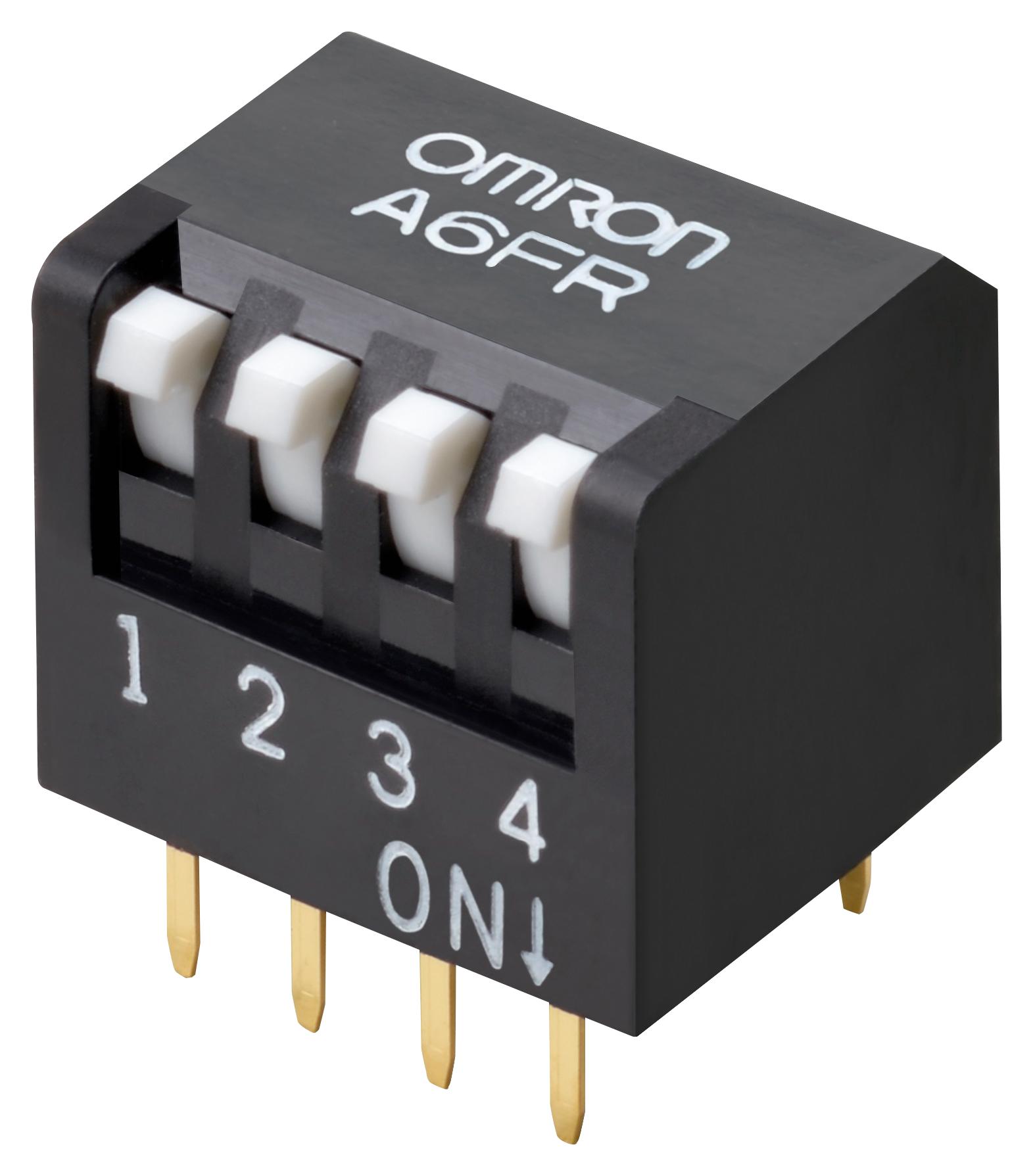 A6FR-6101 DIP SWITCH, 6POS, SPST, PIANO KEY, TH OMRON