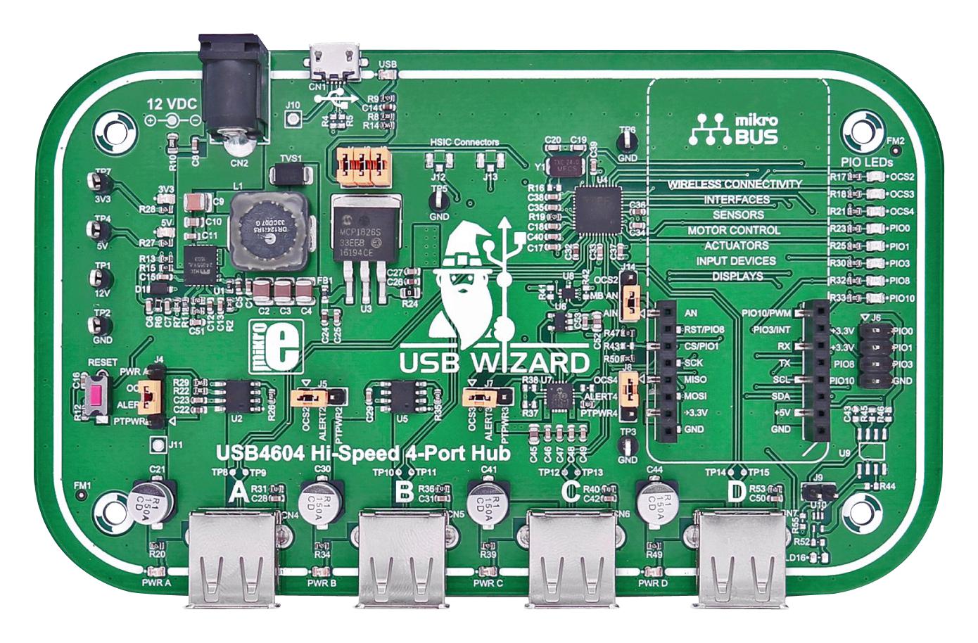 MIKROE-2517 USB WIZARD, USB 2.0 HUB CONTROLLER MIKROELEKTRONIKA